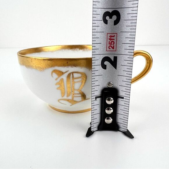 Antique Nippon Hand Painted Porcelain Gold R initial letter teacup - Picture 7 of 8